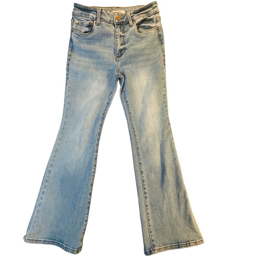 STS Blue Jeans WOMEN 26P Light Wash Mandy High Rise Flare‎ Petite Stretch Denim